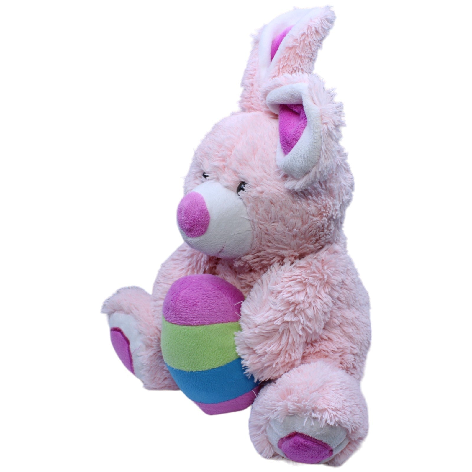 1233412 Happy People XL Osterhase mit bemaltem Ei, rosa Kuscheltier Kumpel Leo Gebraucht