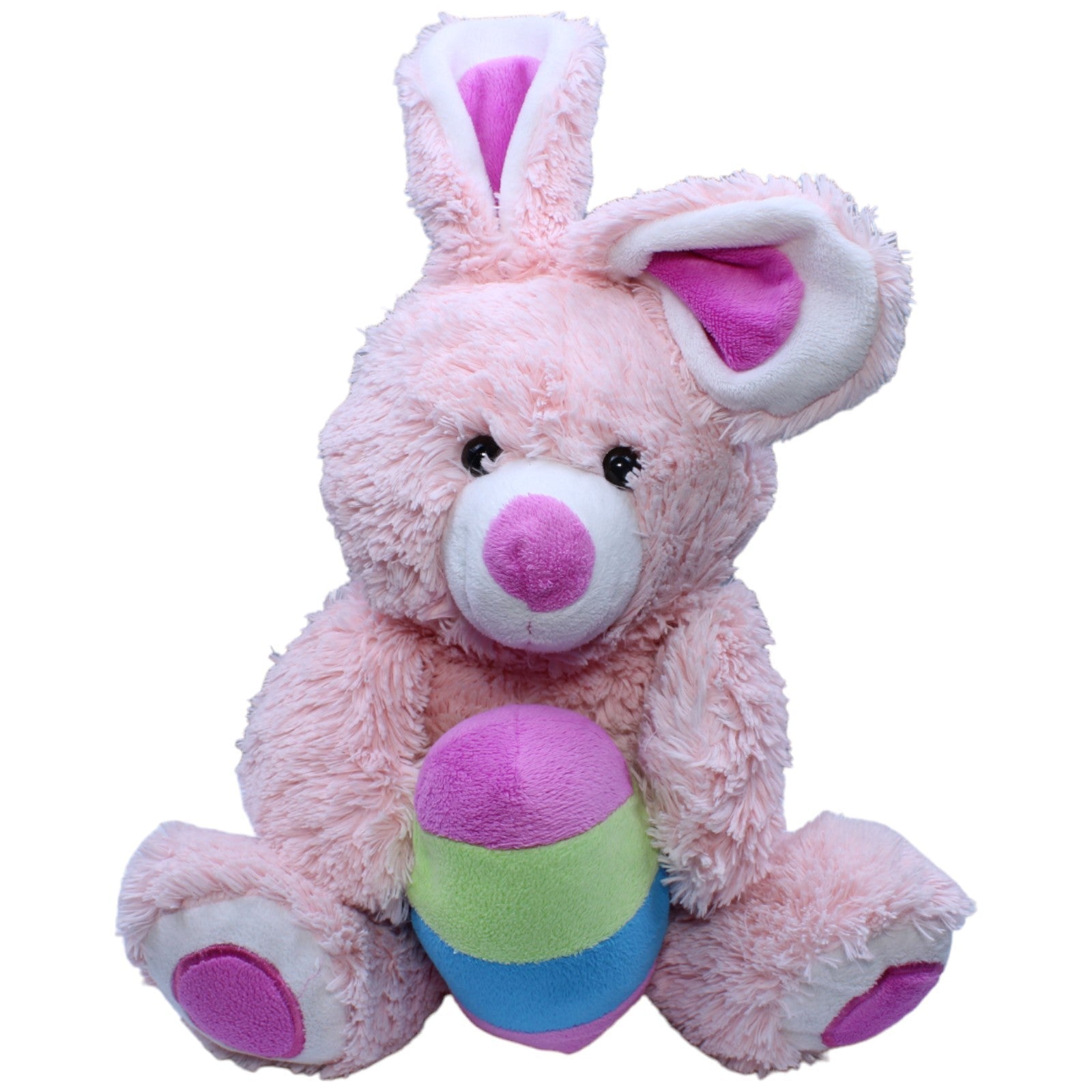 1233412 Happy People XL Osterhase mit bemaltem Ei, rosa Kuscheltier Kumpel Leo Gebraucht