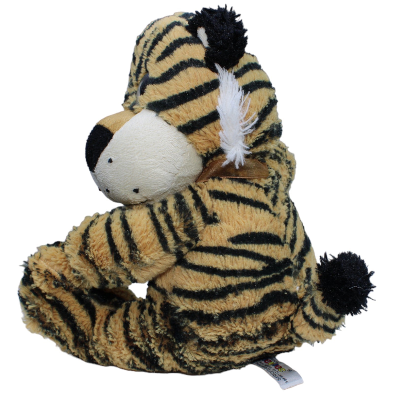 1233447 Heunec Tiger mit Schleife, sitzend Kuscheltier Kumpel Leo Gebraucht Glubschi