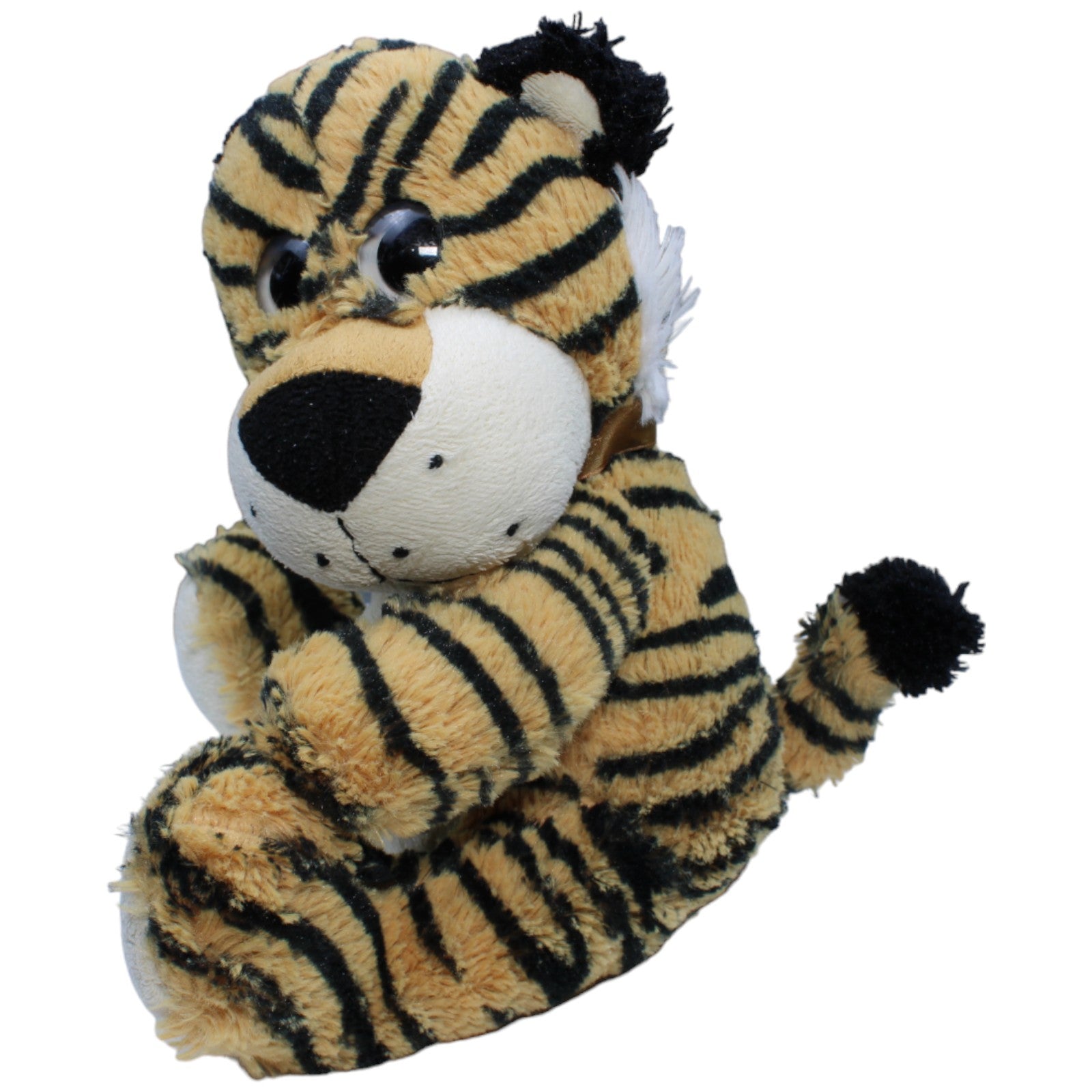 1233447 Heunec Tiger mit Schleife, sitzend Kuscheltier Kumpel Leo Gebraucht Glubschi