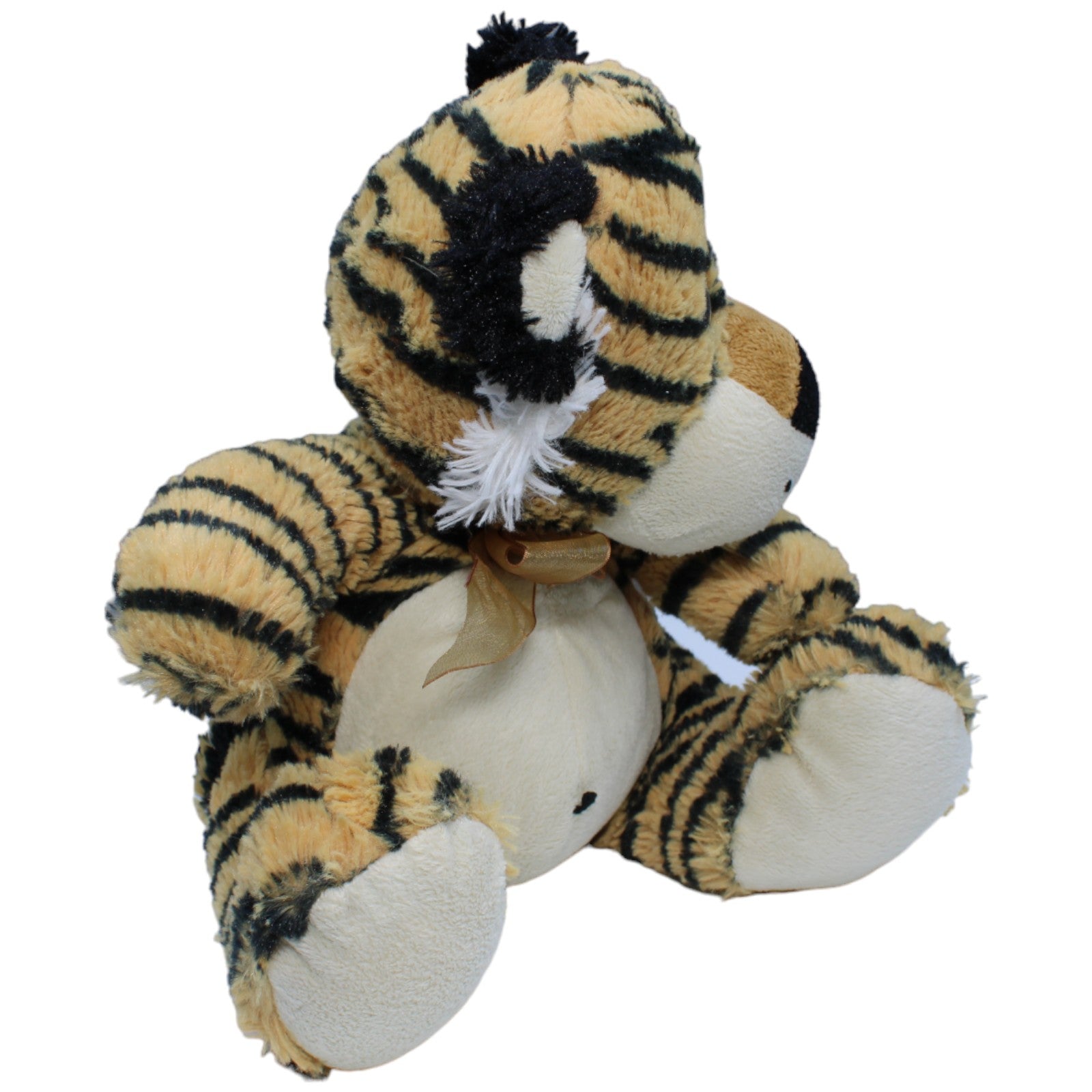 1233447 Heunec Tiger mit Schleife, sitzend Kuscheltier Kumpel Leo Gebraucht Glubschi