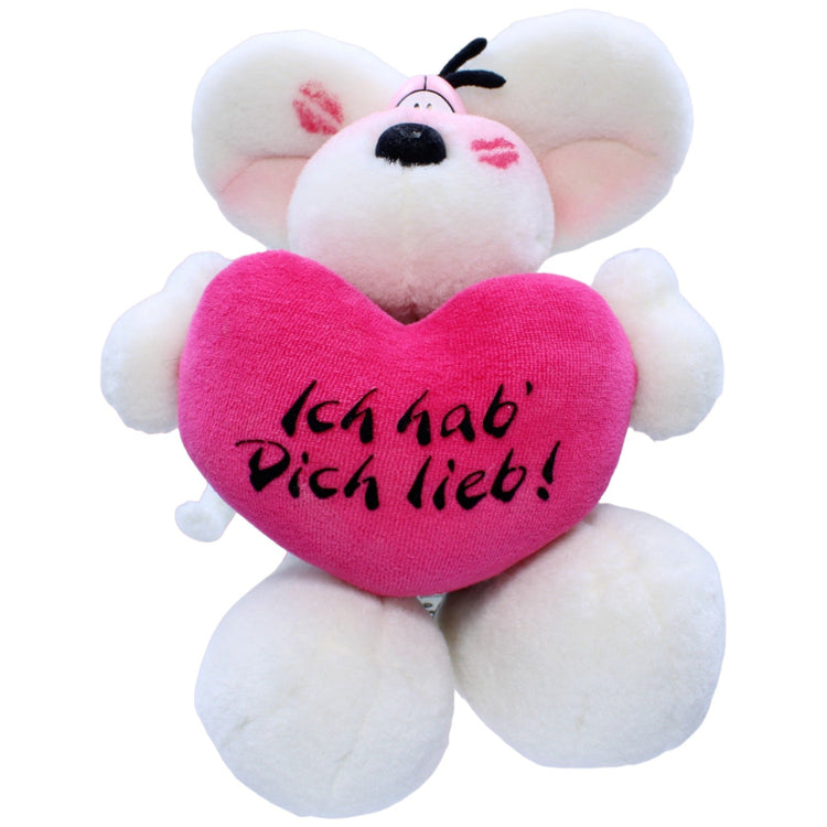 123410 Depesche Diddl mit Herz "Ich hab' Dich lieb!" Kuscheltier Kumpel Leo Diddl Gebraucht