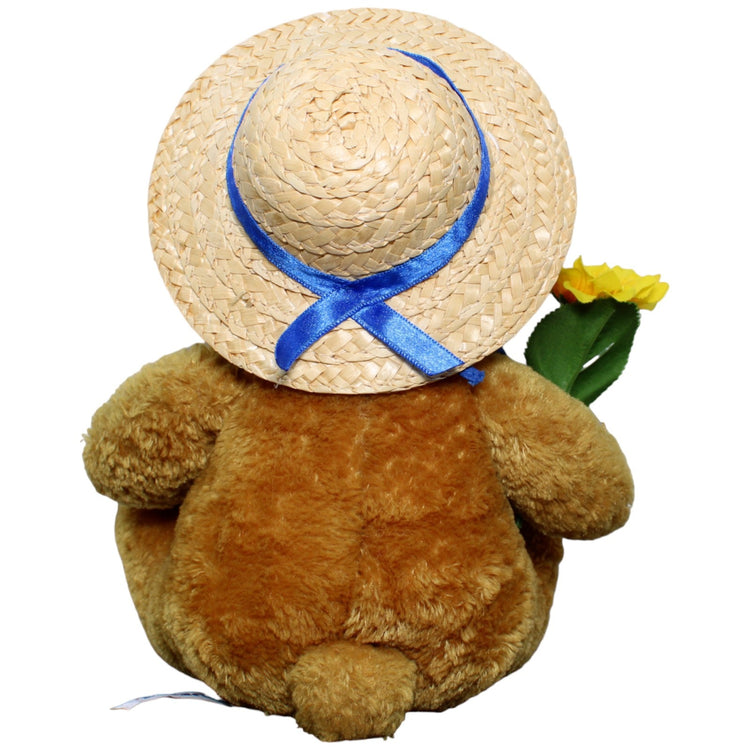 123580 Quelle Teddybär mit Strohhut, Halstuch & Sonnenblume Kuscheltier Kumpel Leo Gebraucht