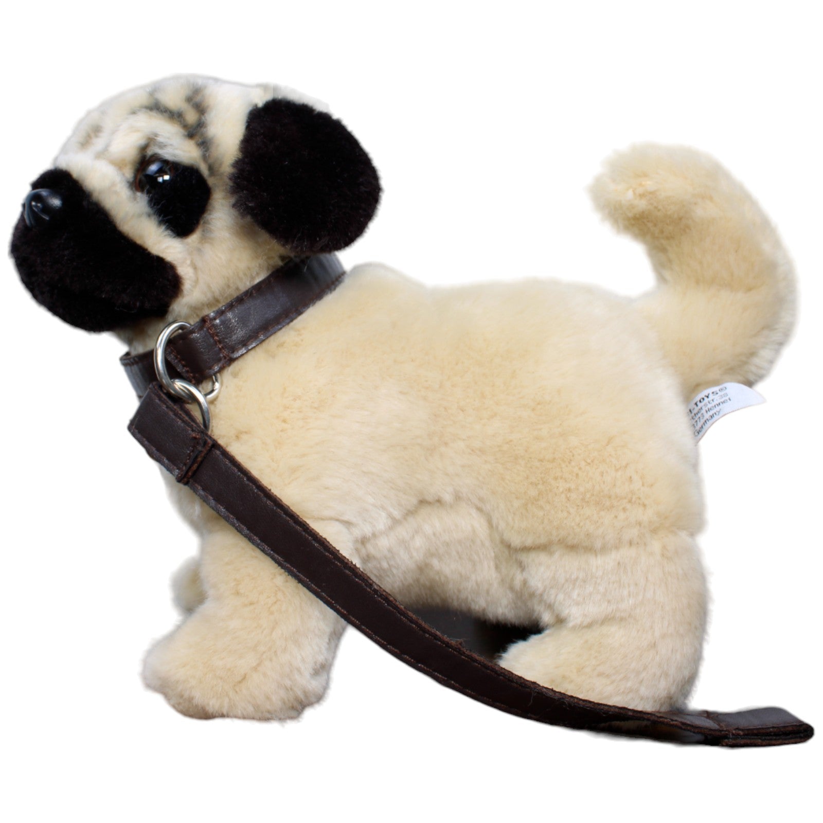 123684 Uni-Toys Hund, Mops mit Leine Kuscheltier Kumpel Leo Gebraucht