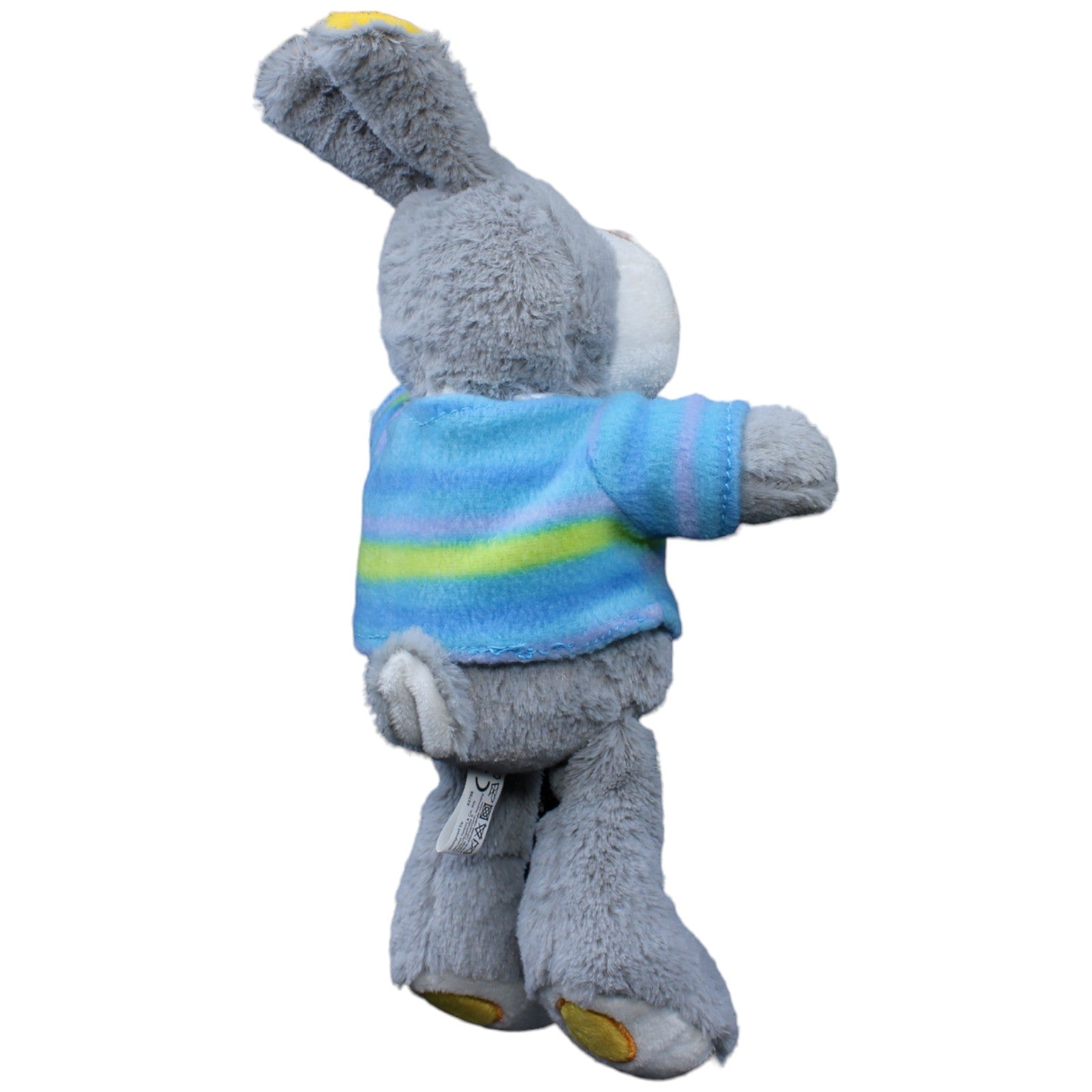 123741 Windel Singender Hase in blauem Pullover Kuscheltier Kumpel Leo Gebraucht