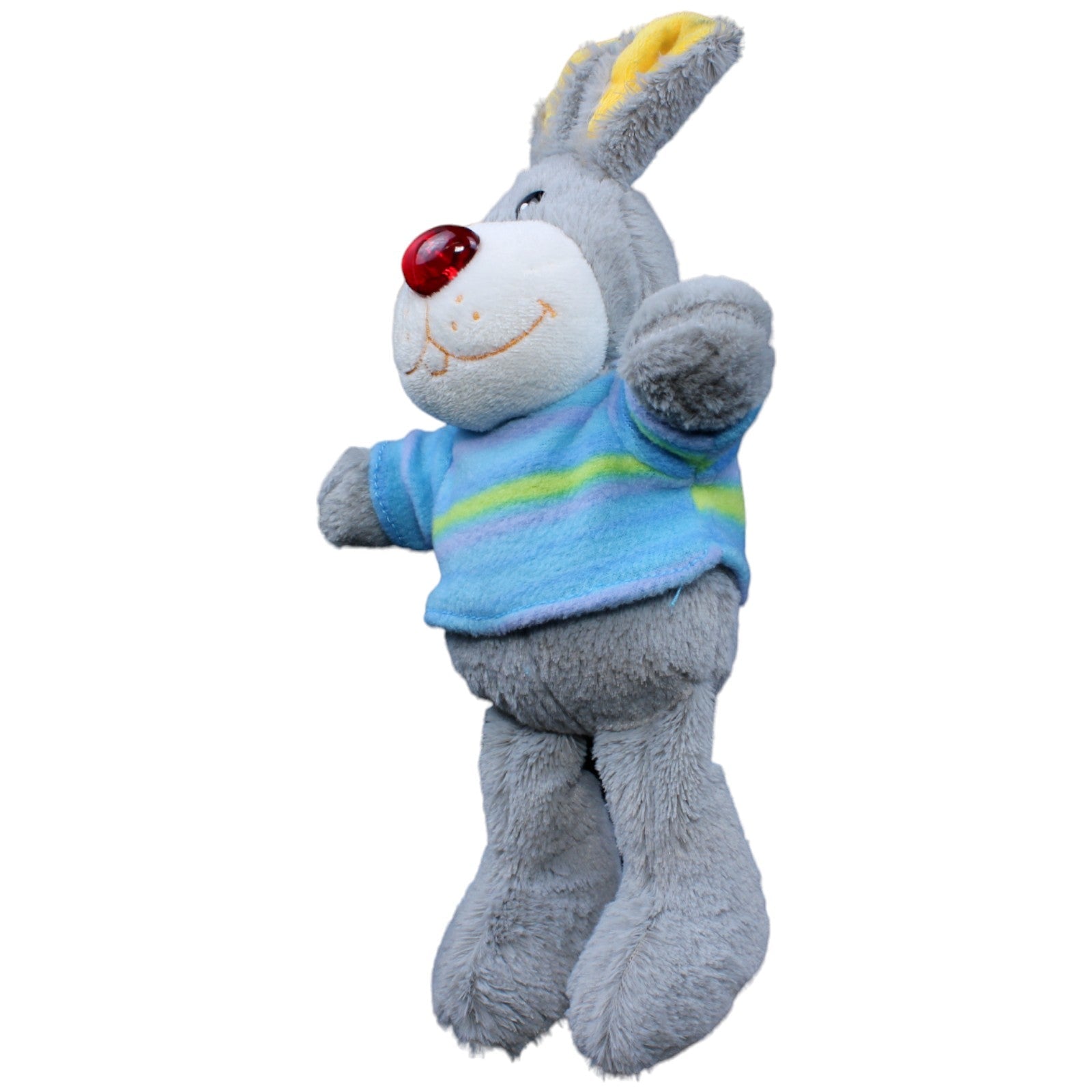 123741 Windel Singender Hase in blauem Pullover Kuscheltier Kumpel Leo Gebraucht