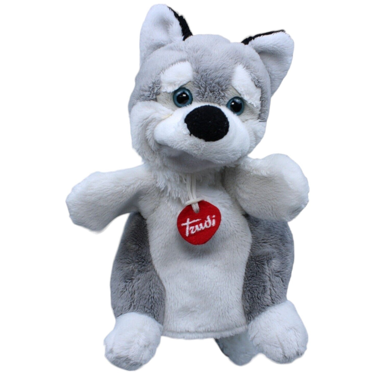 123820 Trudi Handpuppe Hund, Husky Handpuppe Kumpel Leo Gebraucht