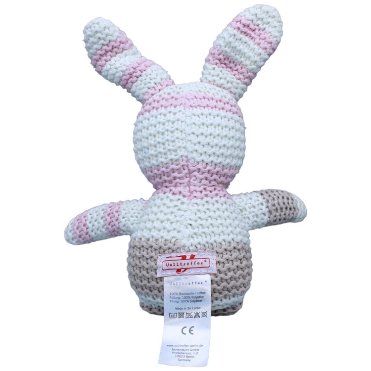 123921 Volltreffer Stick-Hase, rosa-grau-weiß Kuscheltier Kumpel Leo Gebraucht