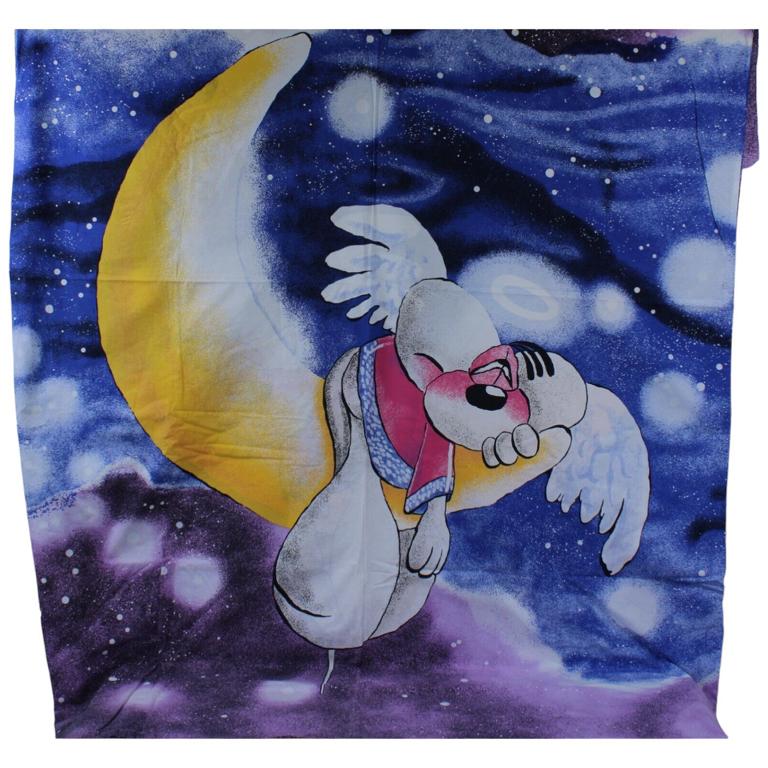 197026 Diddl Bettwäsche, Vintage Diddl auf Mond Bettwäsche Kumpel Leo Gebraucht